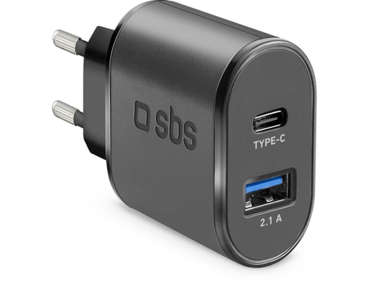 SBS - Chargeur secteur avec prises USB-A et USB-C