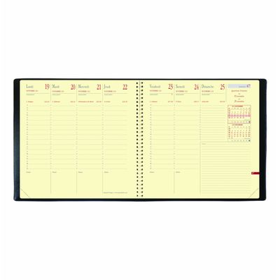 Agenda à spirale Impala Executif Prestige - 1 semaine sur 2 pages - 16 x 16 cm - disponible dans différentes couleurs - Quo Vadis
