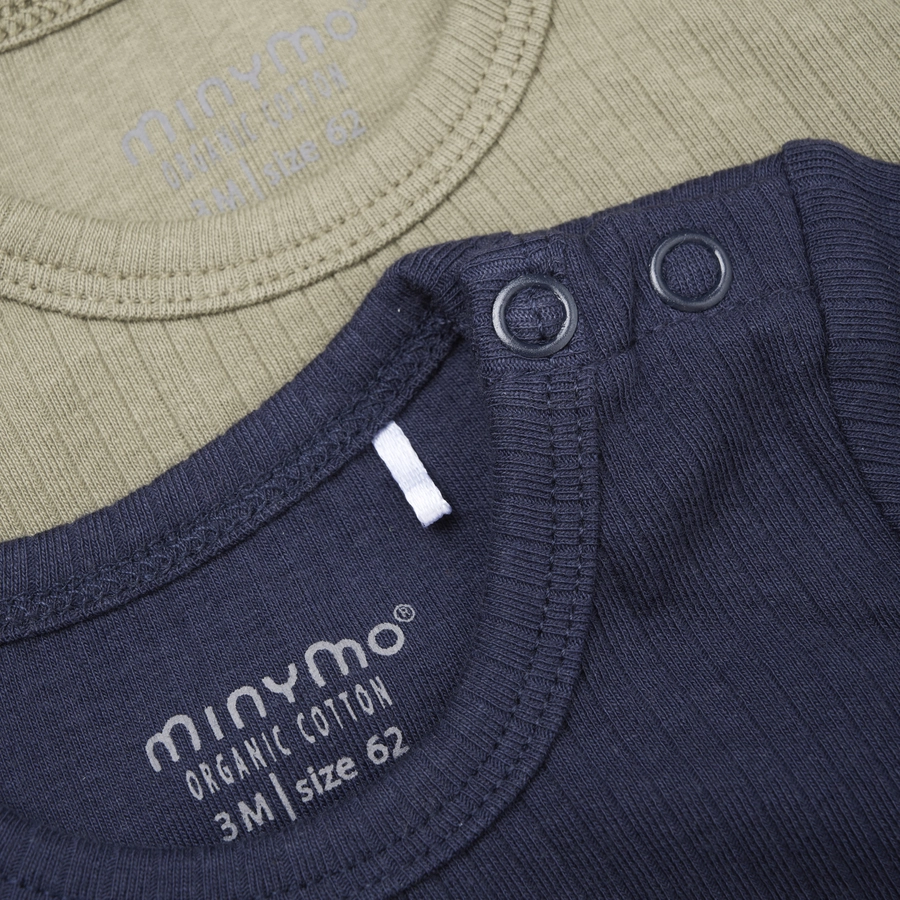 Minymo Langarmbody 2er Pack Dark Navy