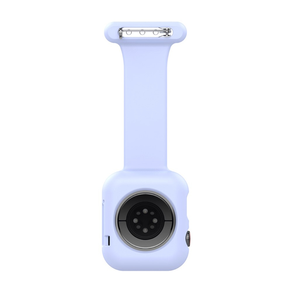 Apple Watch (49/46/45/44 mm) Silikon Uhren Schutzhülle Ansteck Halterung mit Sicherheitsnadel - Hellblau