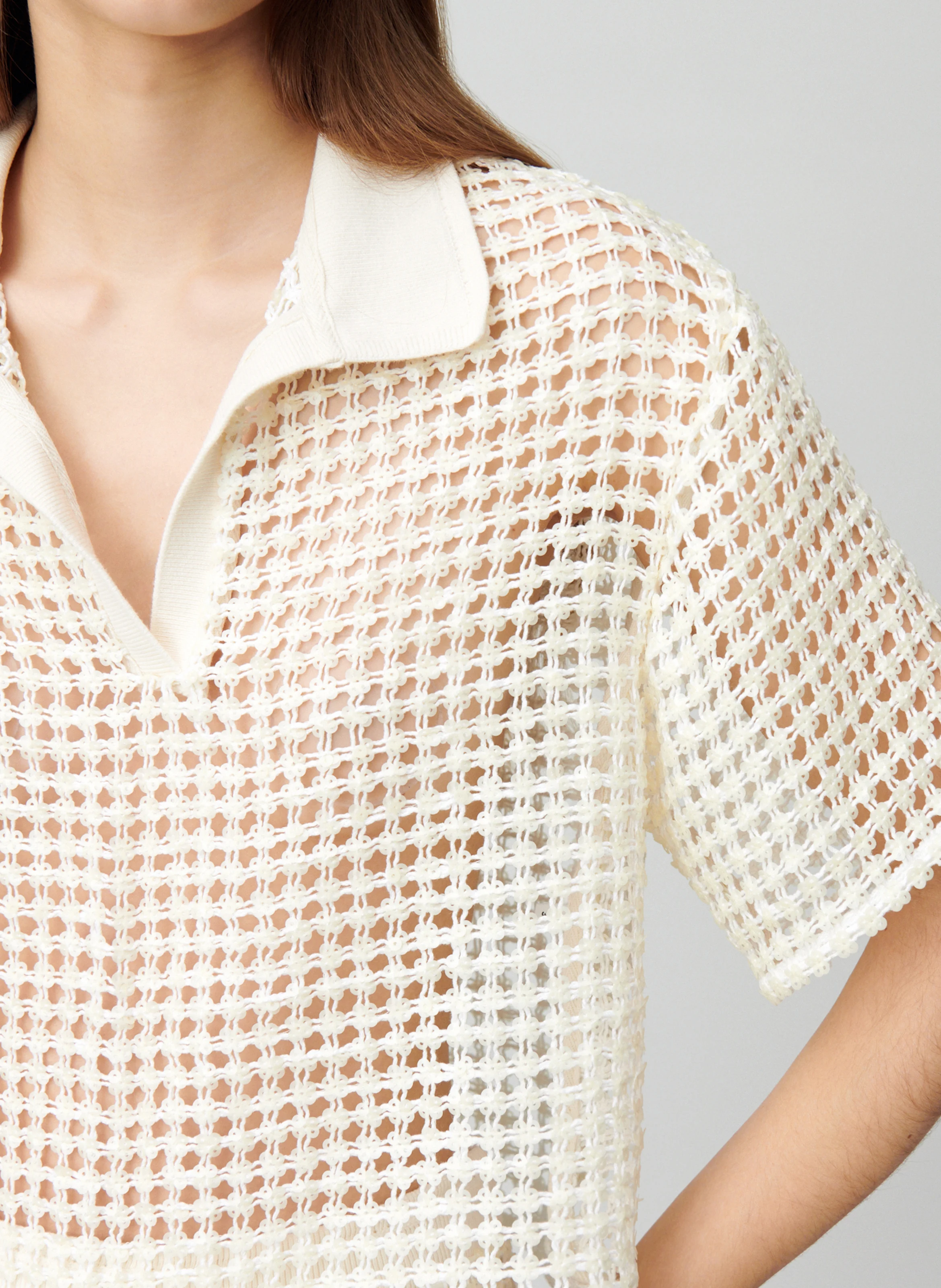 Top droit col classique | Blanc