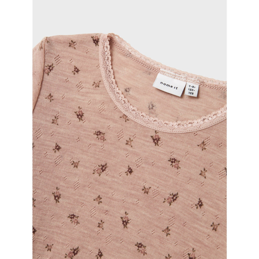 Køb Name It Shadow Gray Small Flowers Nkfwang Uld Needle Ls Top