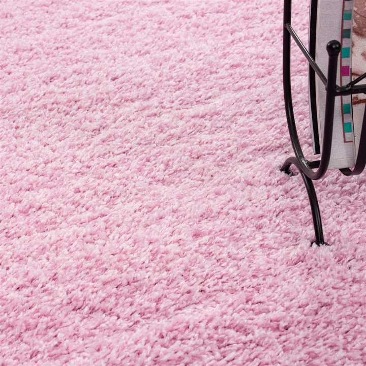 Rond Hoogpolig vloerkleed - Life Roze