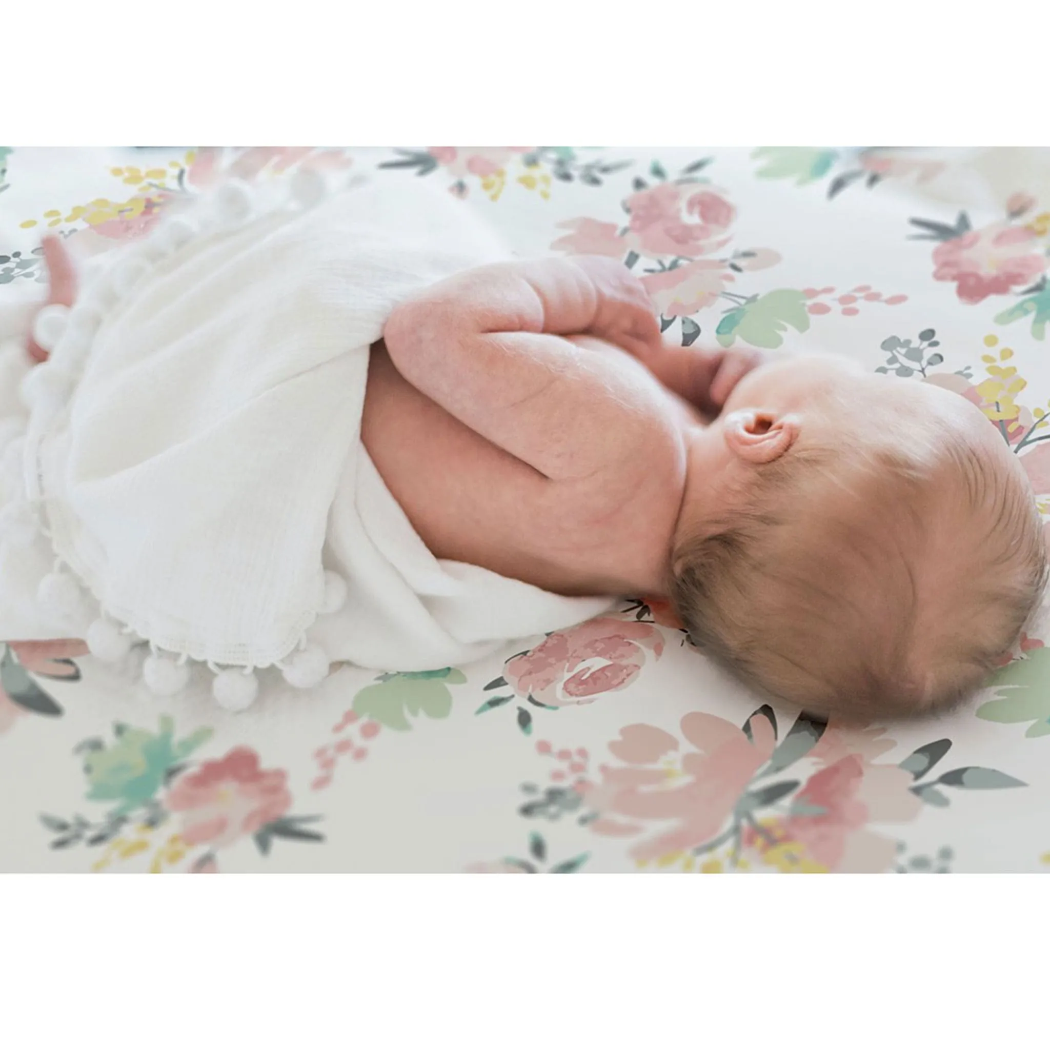 Kushies Drap Contour Percale pour Landau - Fleurs