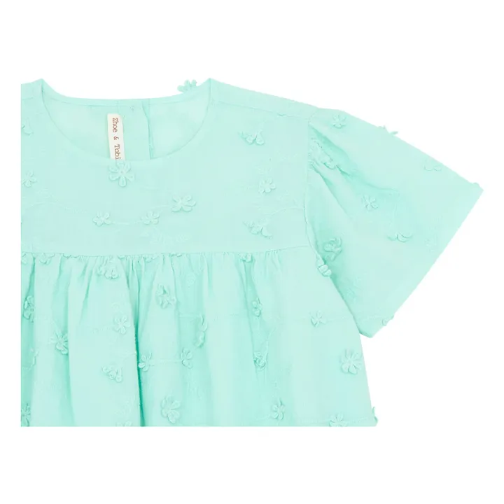Zhoe & Tobiah Robe Brodée | Bleu turquoise