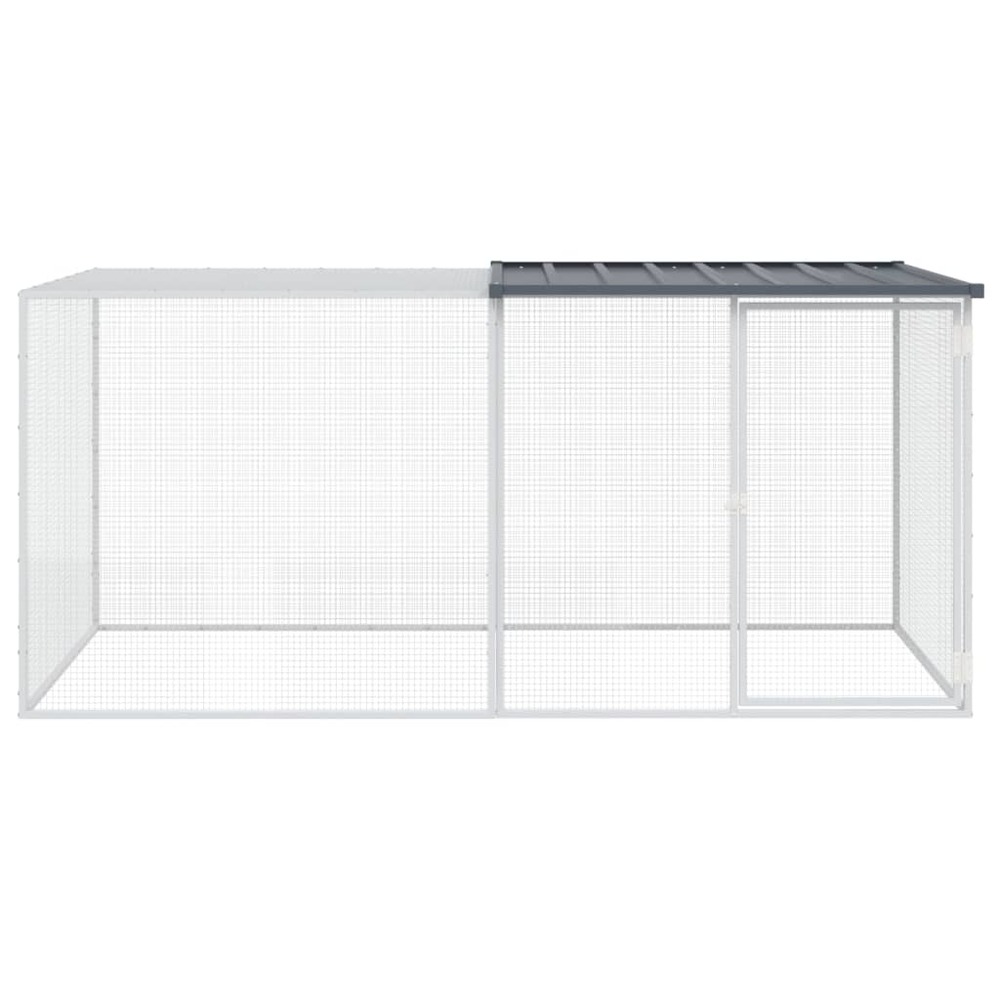 Poulailler avec toit anthracite 203x98x90 cm acier galvanisé