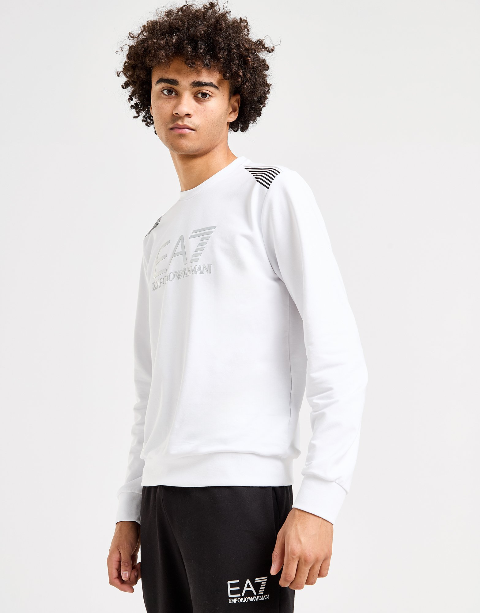 Emporio Armani EA7 Sweat 7 Lines Cotton-Blend Logo Homme