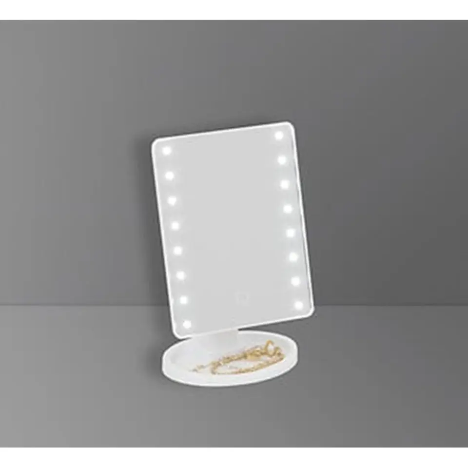 Make-up spiegel Vegas - met LED lampjes - kunststof - 16 x 28 cm
