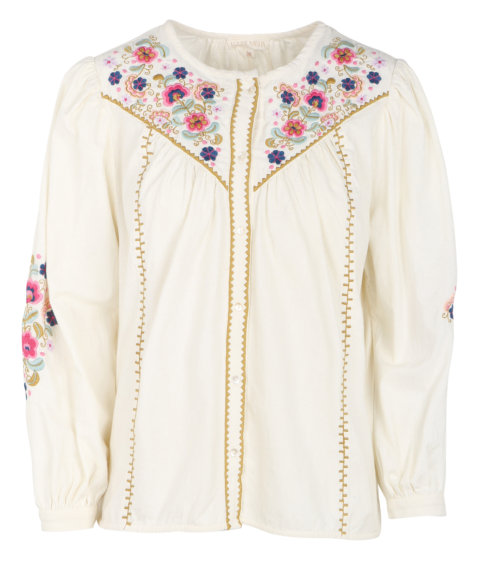 IZZANA - Robe midi rayée en coton bio | Beige