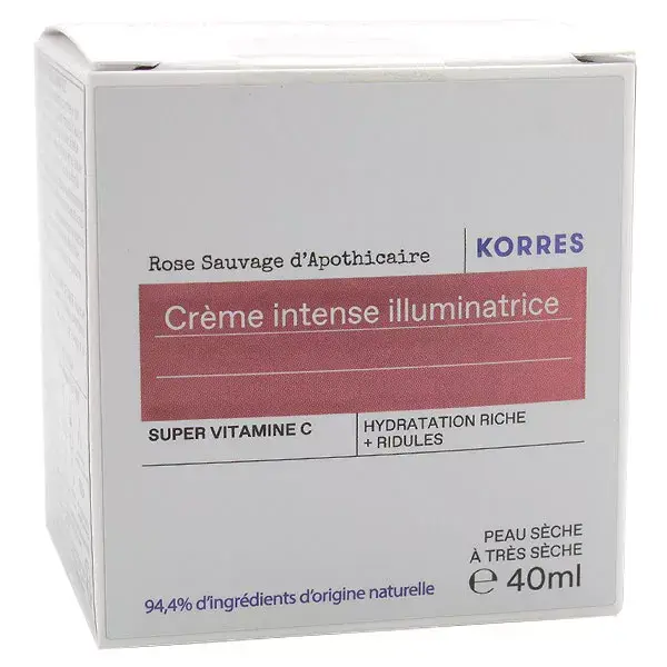 Creme Iluminador Intenso Rosa Selvagem Korres para Pele Seca 40ml