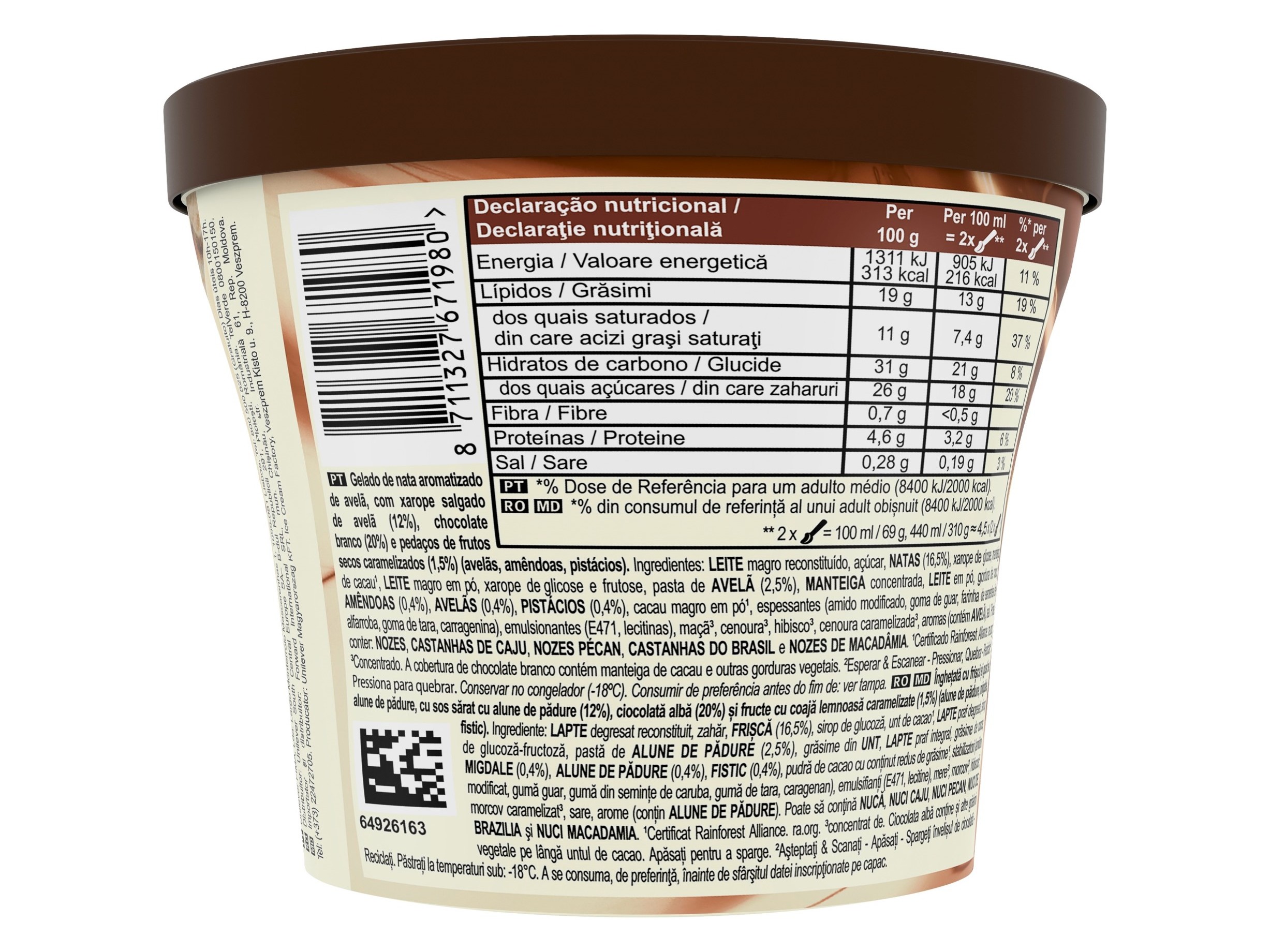 GELADO PINT MAGNUM DOUBLE AVELÃ 440ML