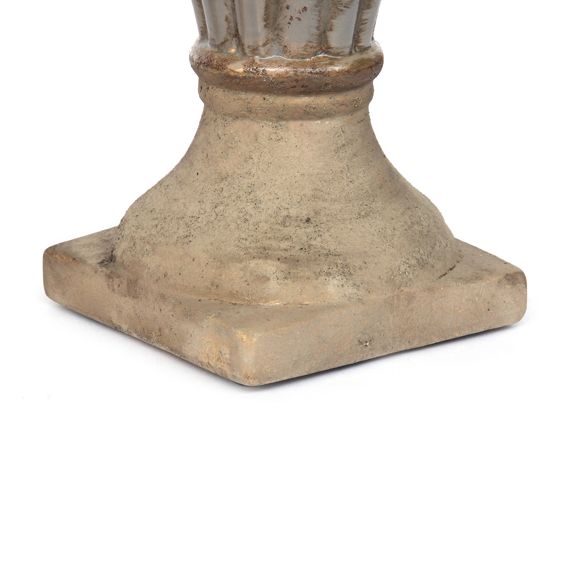 Keramik-Kerzenhalter, grau, natur, Ø 12 cm, H 31 cm von fischer's lagerhaus