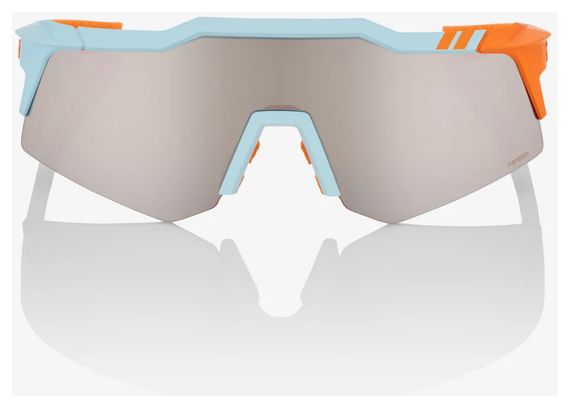 Lunettes 100% Speedcraft XS Soft Tact Two Tone - Lentille HiPER Miroir Silver