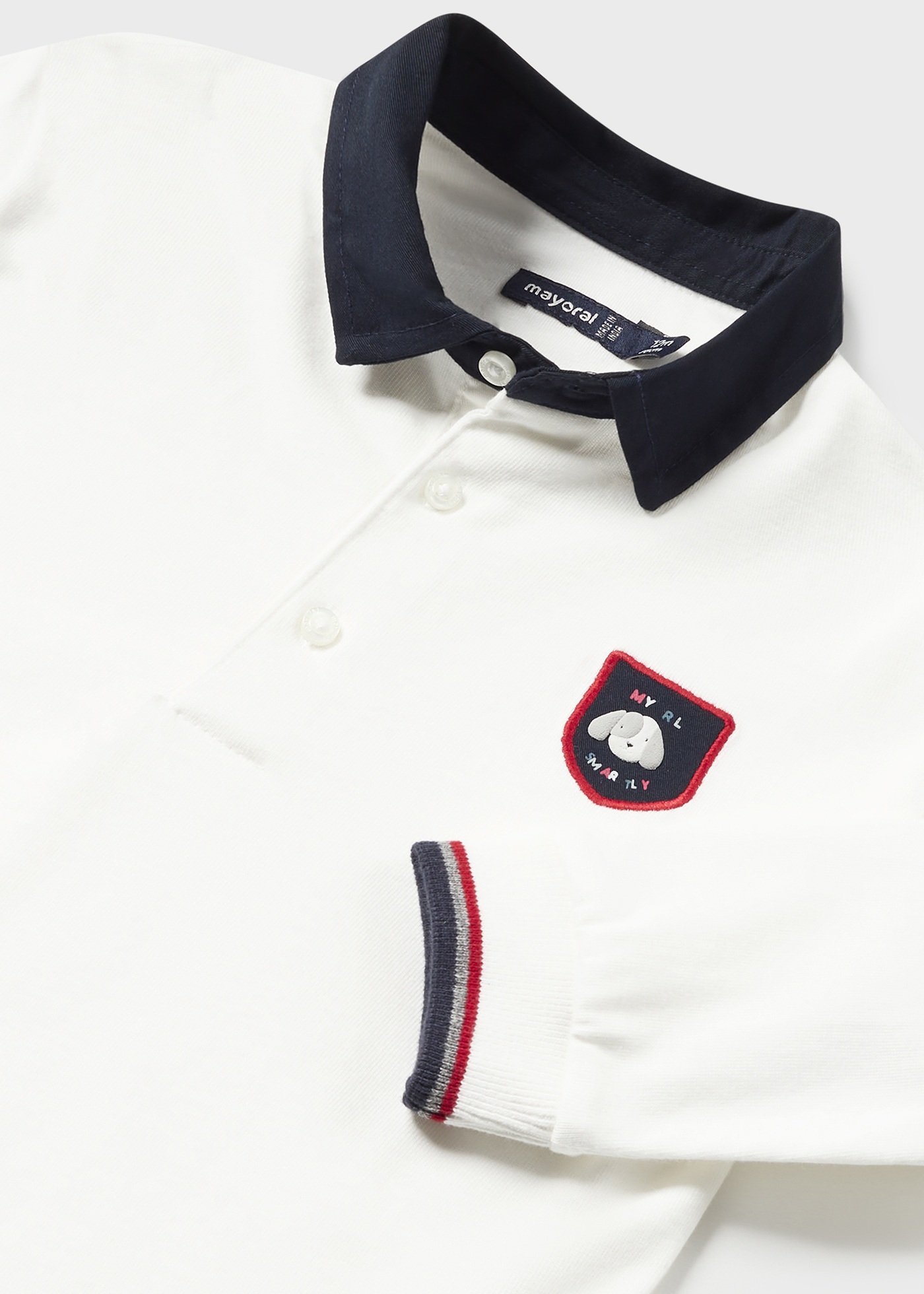 Camisa polo infantil Better Cotton com gola contrastante