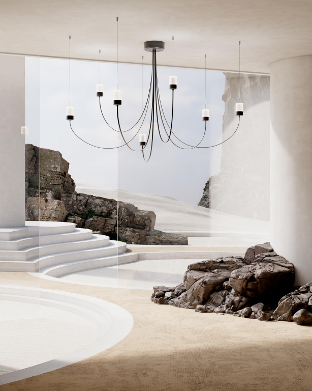 Moooi Gravity Chandelier 7 kroonluchter Ø127 LED zwart