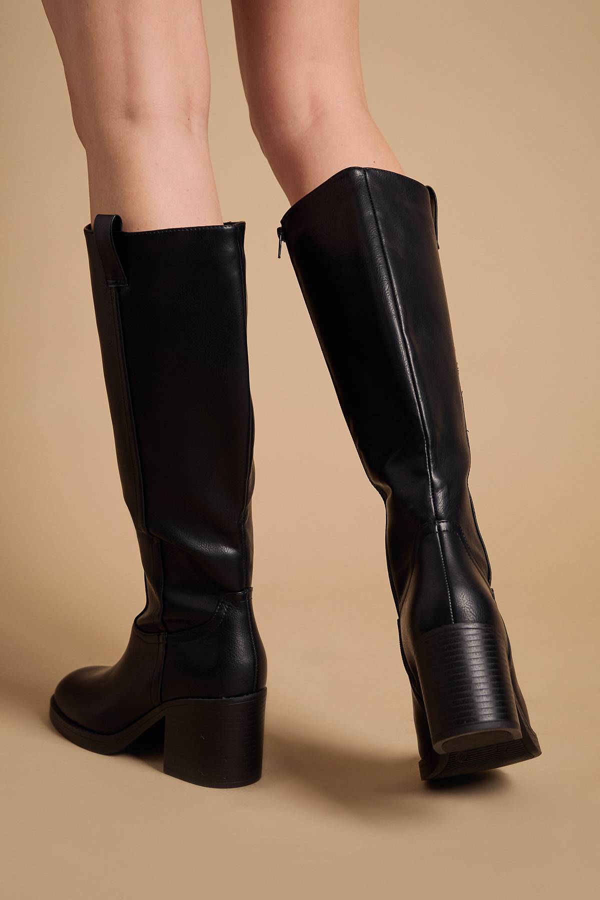 Oasis Bottes Hautes Kyrene en synthétique à Plateforme Gaucho et Talon Bloc