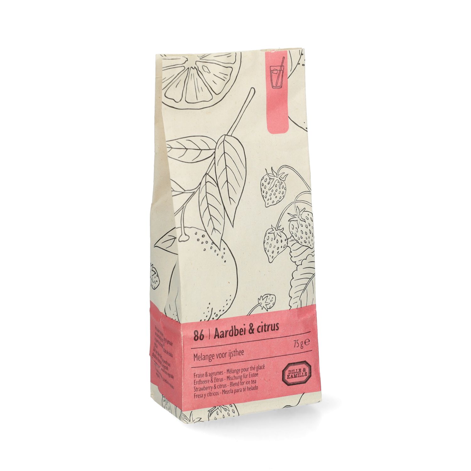 Aardbei & citrus, Melange voor ijsthee, 75 g