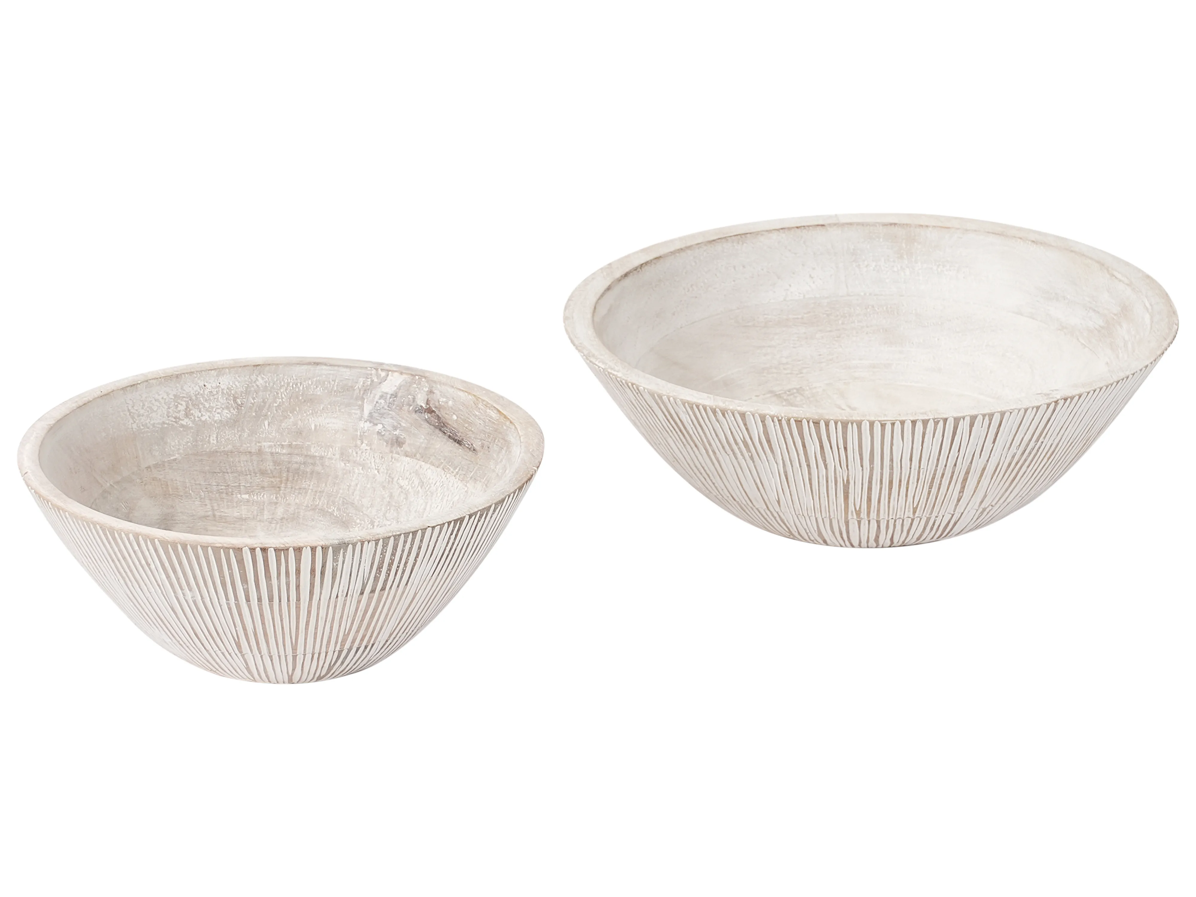 Set van 2 decoratieve schalen SIWA Mangohout Lichtbruin