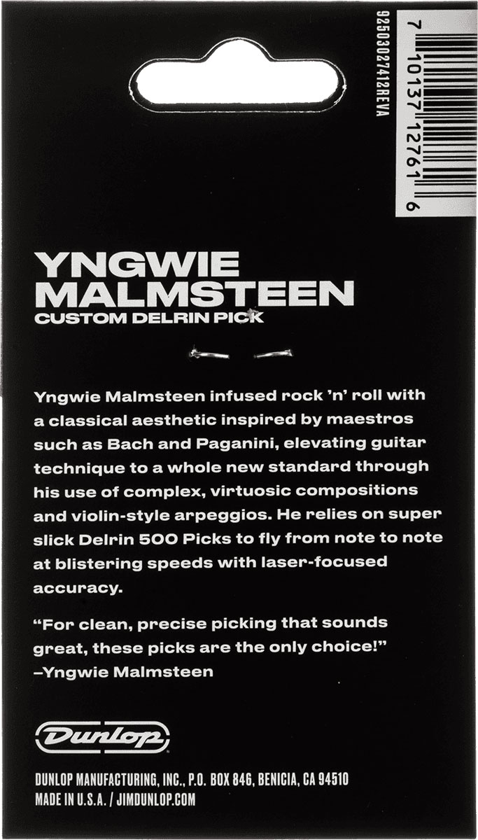 Jim Dunlop Mediator Signature Yngwie Malmsteen Delrin 1,5Mm Sachet De 6 - Médiators