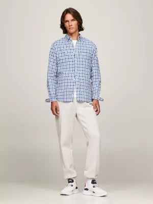 Camisa Oxford de corte regular com estampa xadrez vichy bicolor