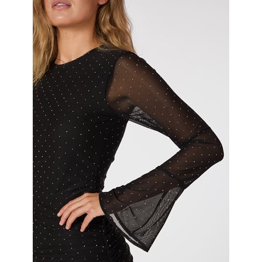 Neo Noir Shally Smoke Mesh Kjole, Black, 42
