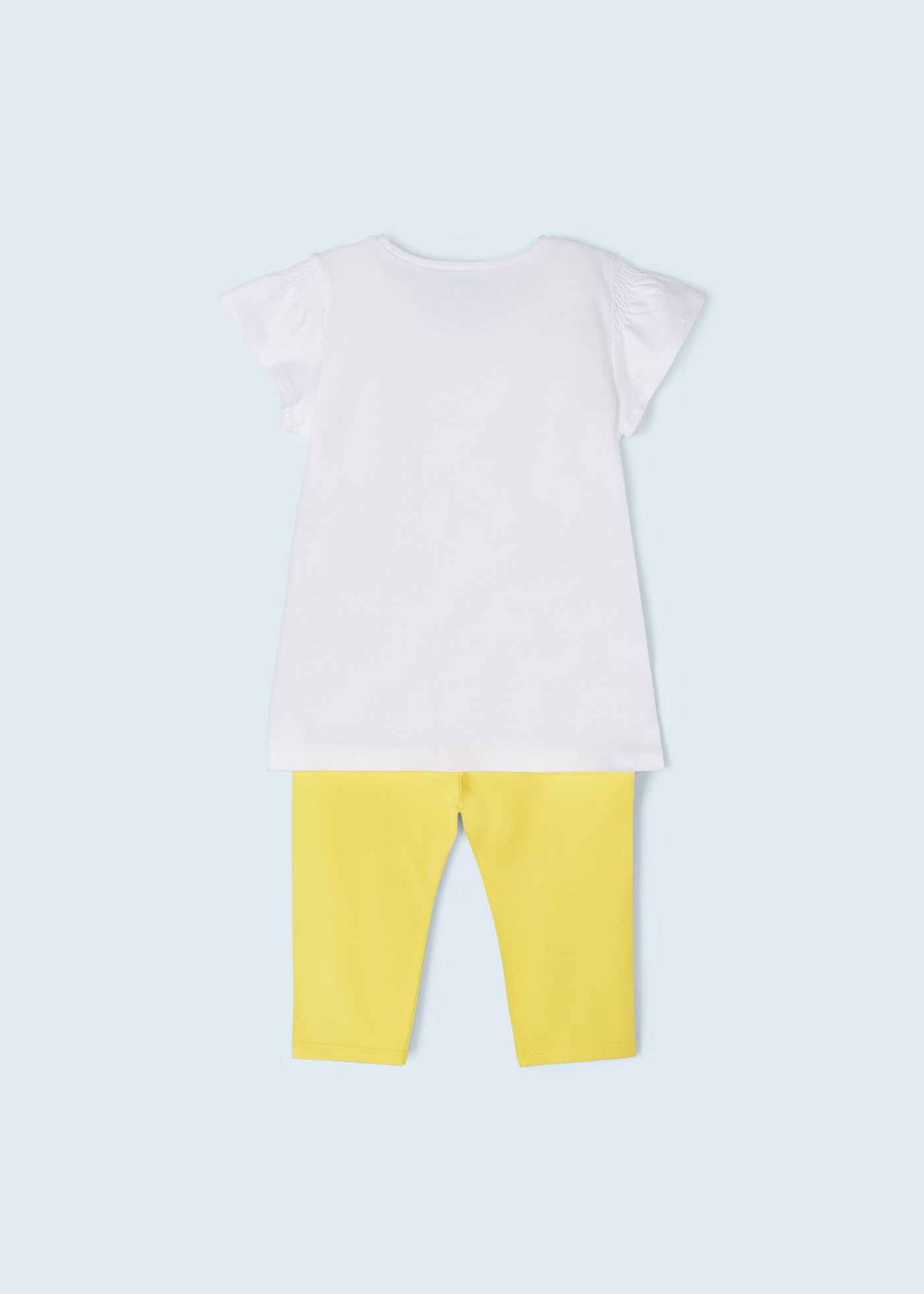 Conjunto de duas peças com calça legging capri de algodão para meninas