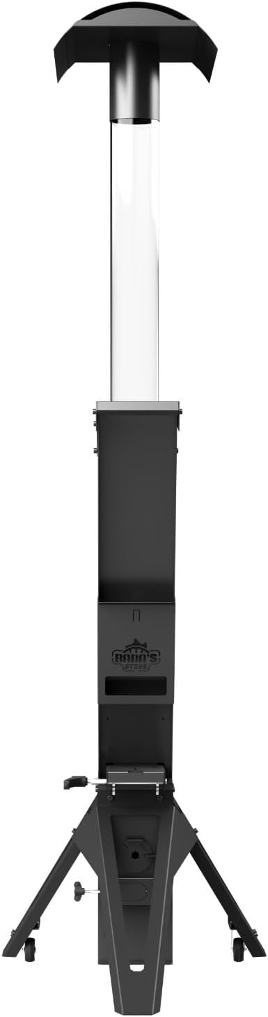 Babas Diamond Z Pellets Feuerrohr Pelletfackel Feuersäule 200 cm 12 kW Schwarz Metal Outdoor Terassenheizer Heizpilz