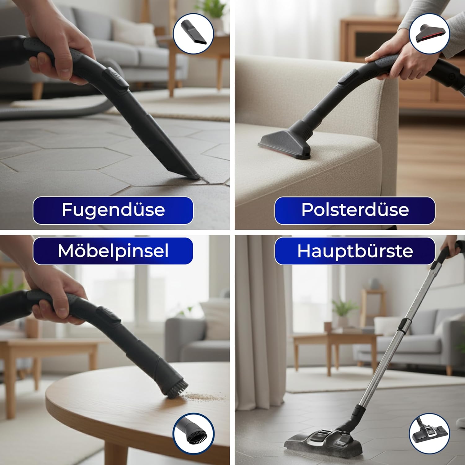 KLAMER Staubsauger Beutellos, Bodenstaubsauger ohne Beutel, Ideal für Haustierbesitzer gegen Tierhaare, 850 Watt, 9 m Aktionsradius, 3L Staubbehälter, Waschbarer Hygiene HEPA 12 Filter