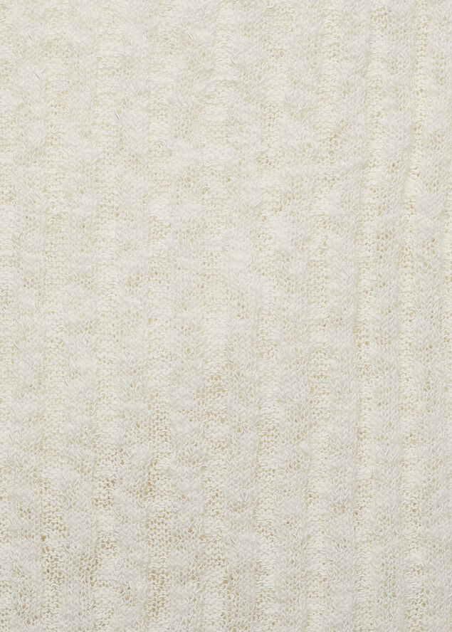 MANGO Knit strap top Natural white