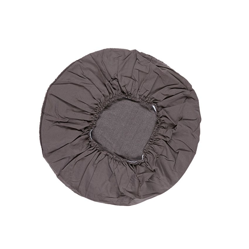 Housse ronde de coussin d'allaitement - Gris anthracite - Doré