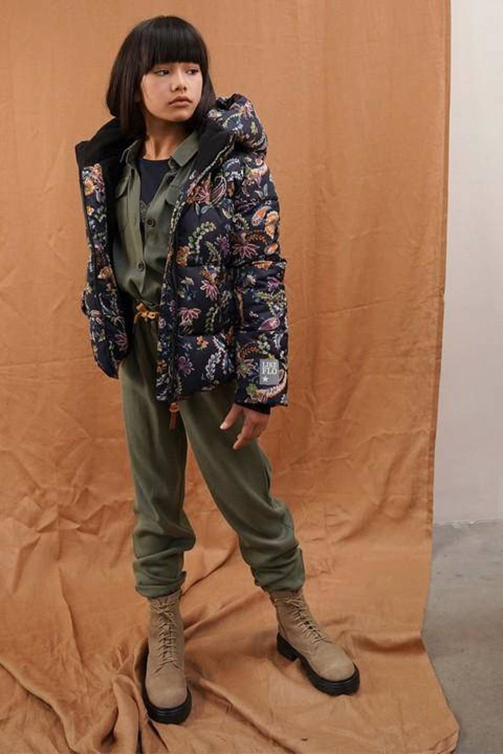 Like Flo jumpsuit army groen