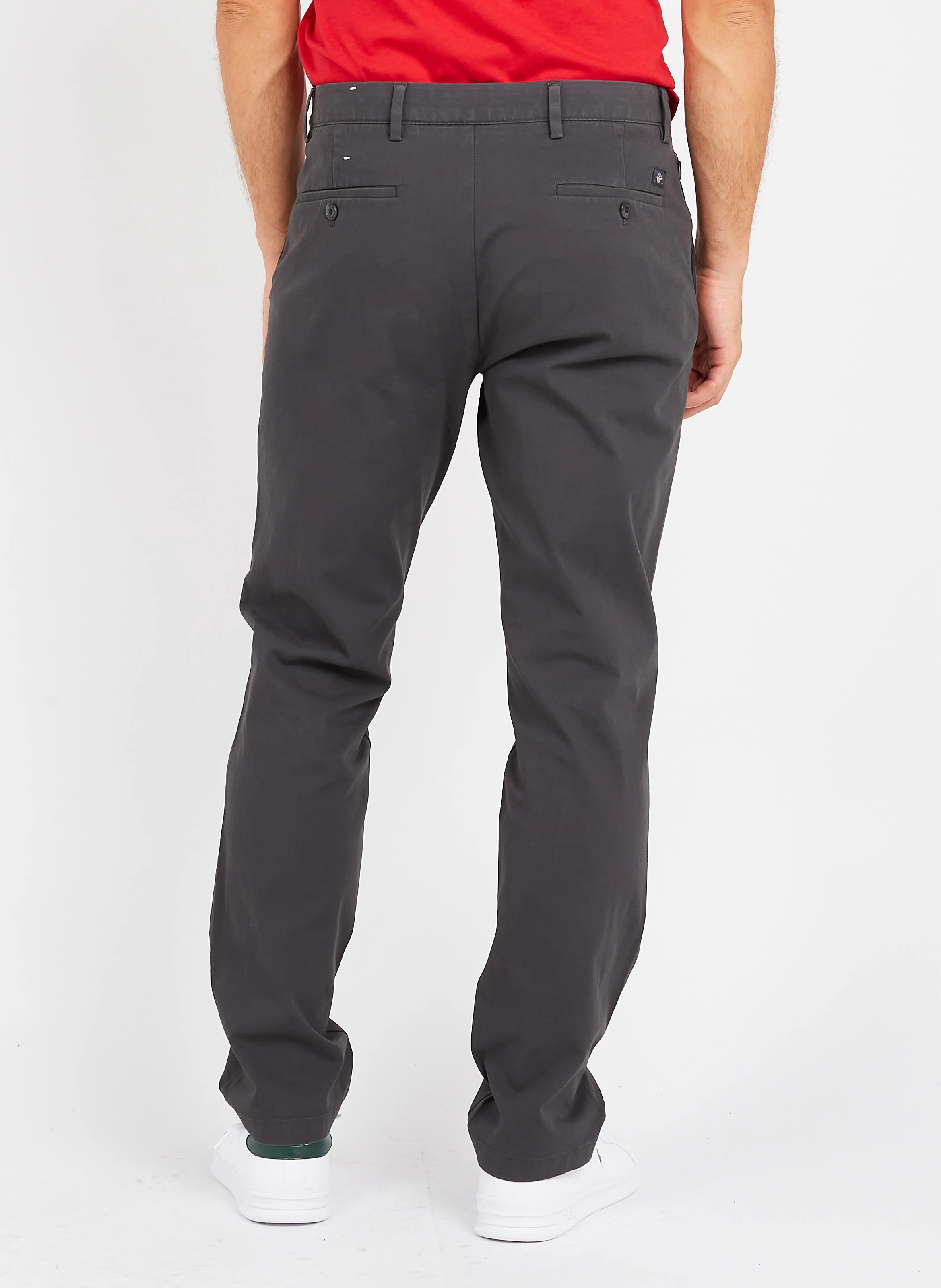 Pantalon chino en coton stretch | Gris