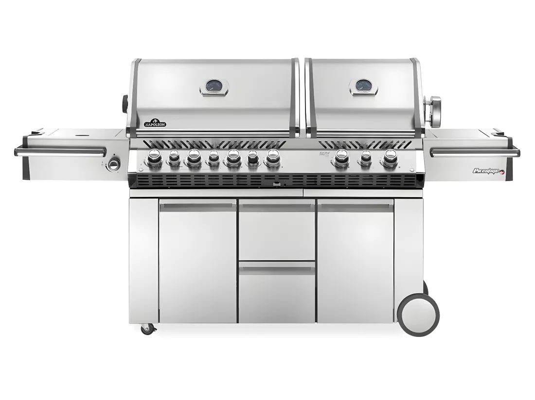 Barbecue à gaz Prestige Pro 825 4 brûleurs + 2 Sizzle Zone + brûleur arrière + fumoir - Napoleon