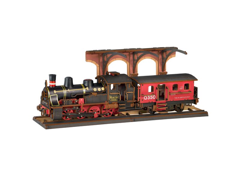 RoboTime Bausatz Steam Journey 365-teilig 3D-Puzzle aus lasergeschnittenen Holzteilen