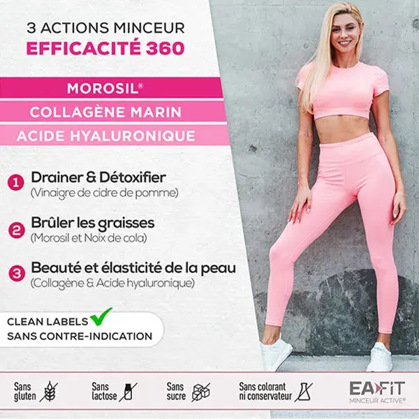 Eafit Slimming 360 Powder - Morosil + Colágeno Marinho + Ácido Hialurônico - Pacote com 3 sachês de 275g