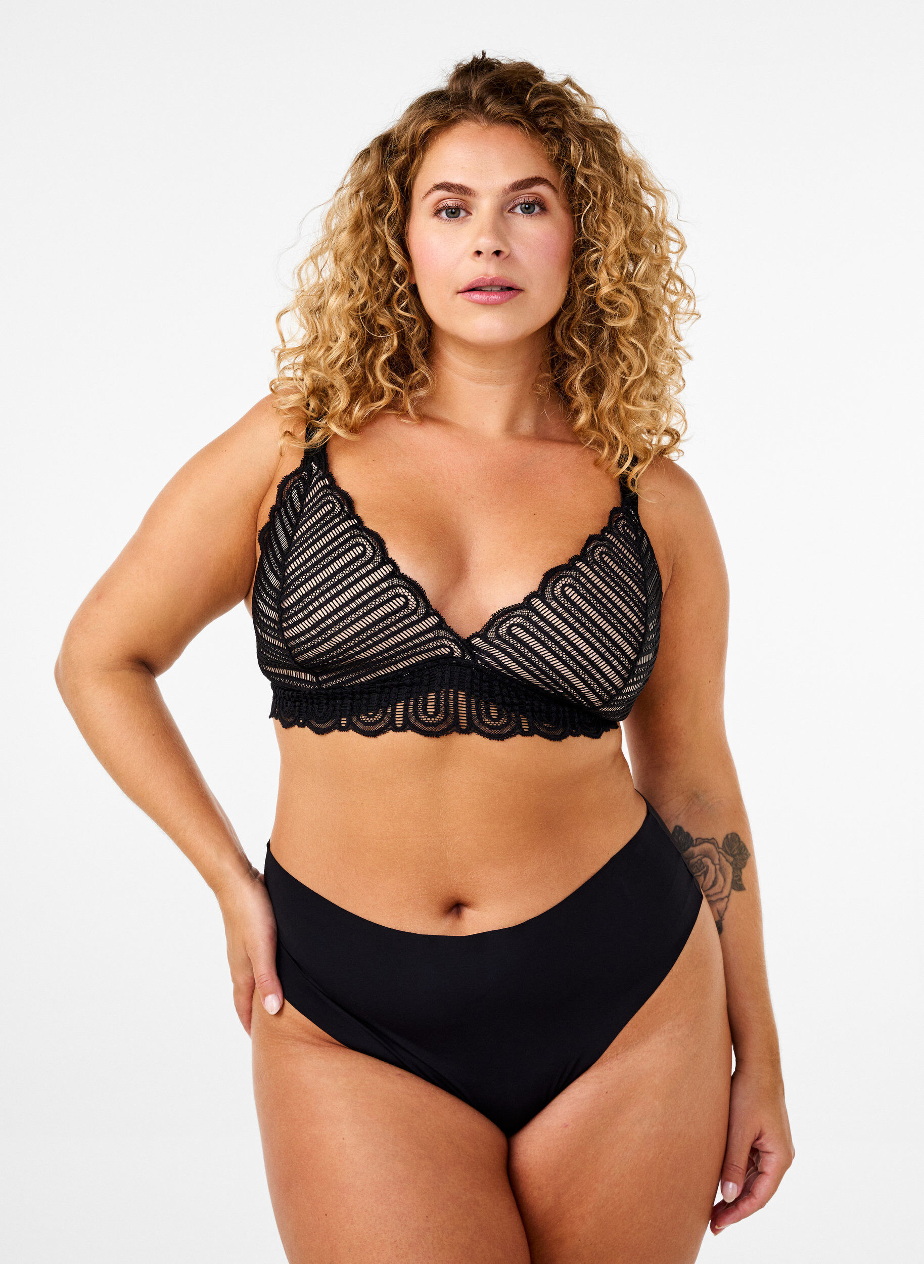 Bralette bh med blonder og blød vattering