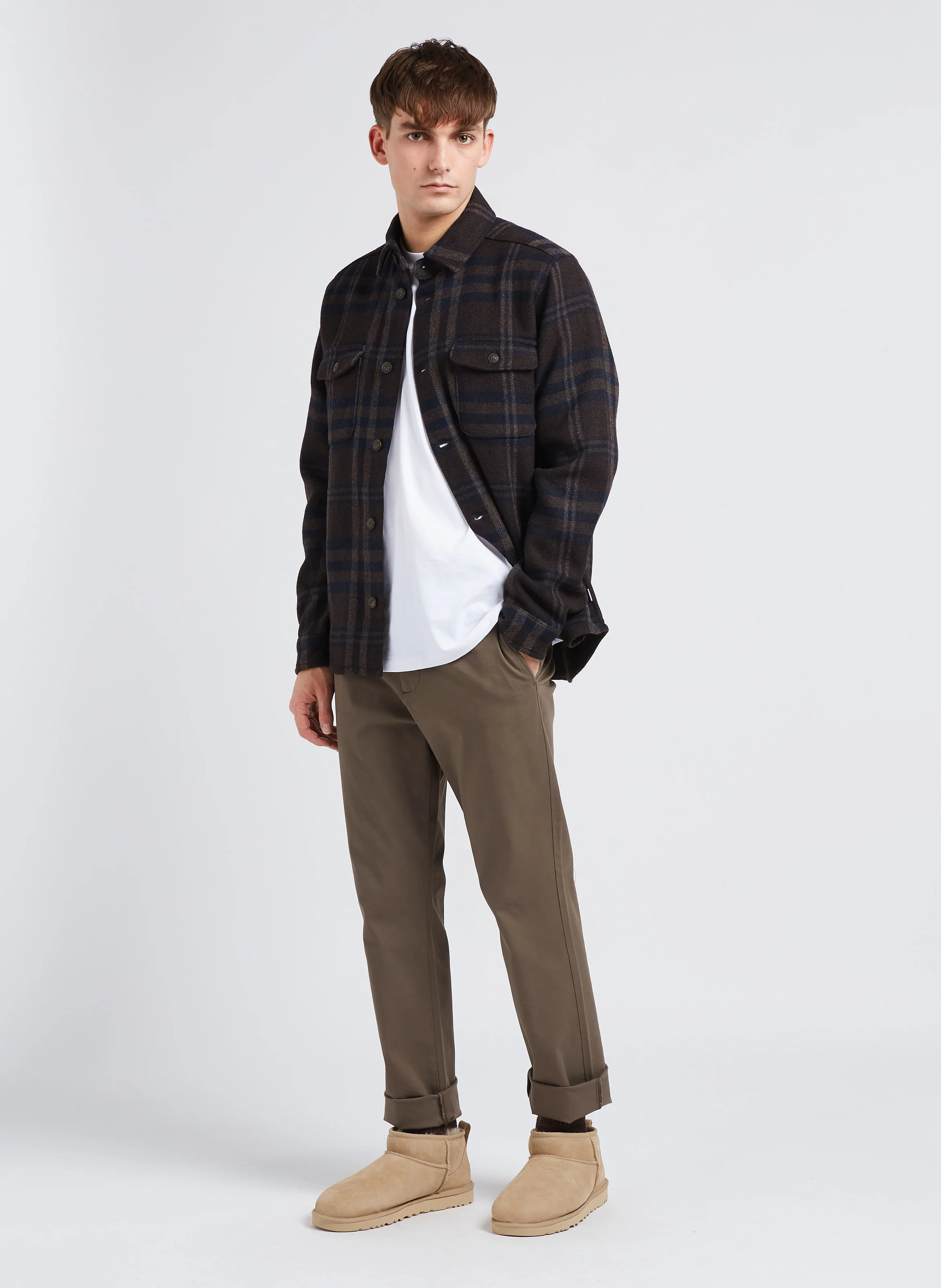 Pantalon chino en coton stretch | Kaki