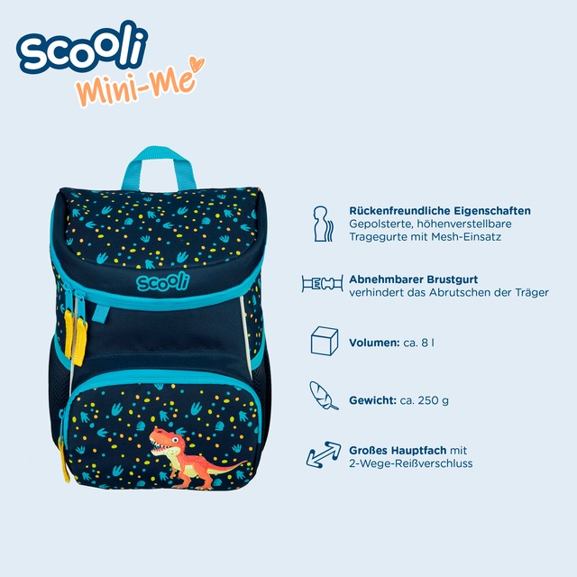 Scooli Kinderrucksack »Mini-Me, Domi Dino« Reflektoren