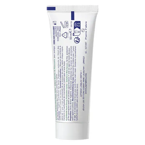 Elgydium dentifrice junior 7/12 ans menthe douce 50 ml