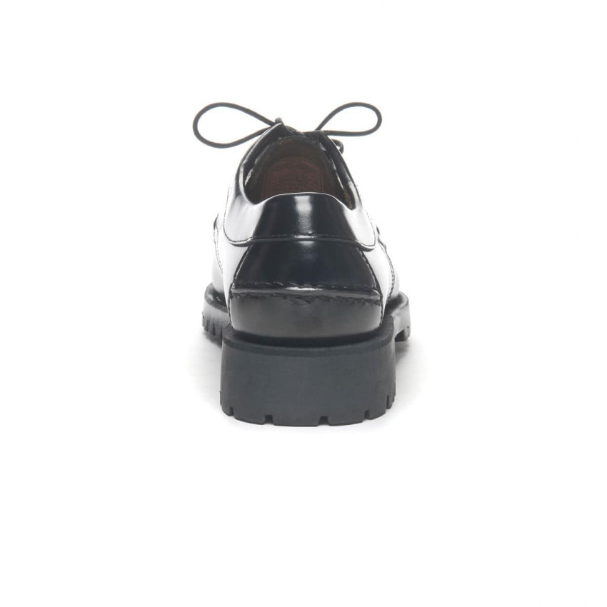JAMES FRINGE LUG Black MOCASSIN-Mocassin pour femme en cuir brossé