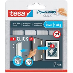 Adhésif - Powerstrip Click - taille S - supporte 1.8 Kg - blanc - lot de 4