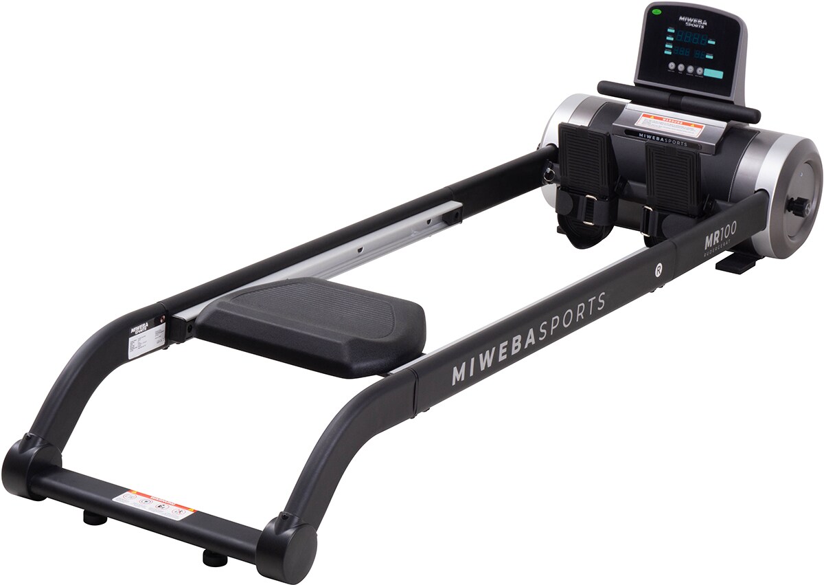 Miweba Sports Rudergerät MR100, Rudermaschine kompakt, Schaumstoff-Sitz, Display, Magnetbremse (Grau)