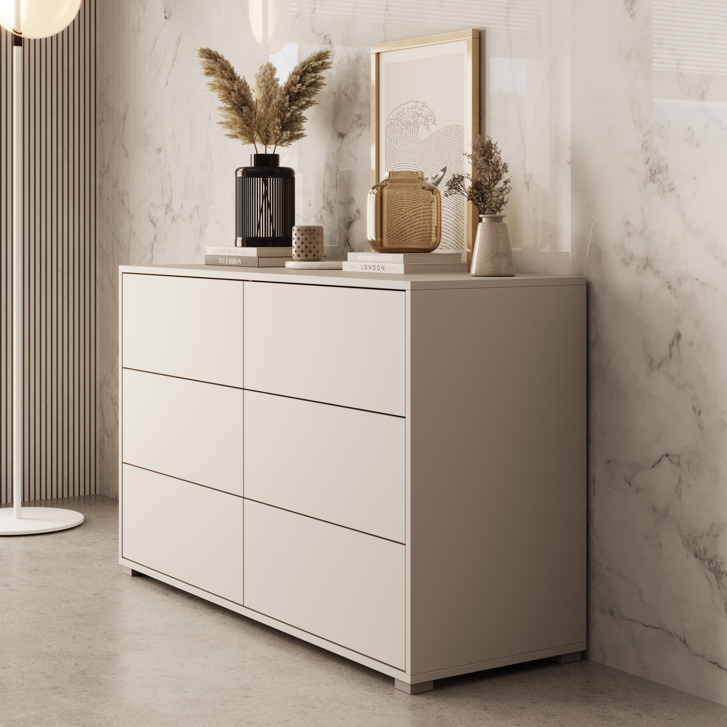 Meubella - Ladekast Gideon - Beige - 120 cm