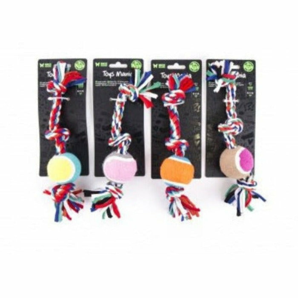 Lot de 4 cordes en tissu + balle de tennis pour chiots - collection puppy