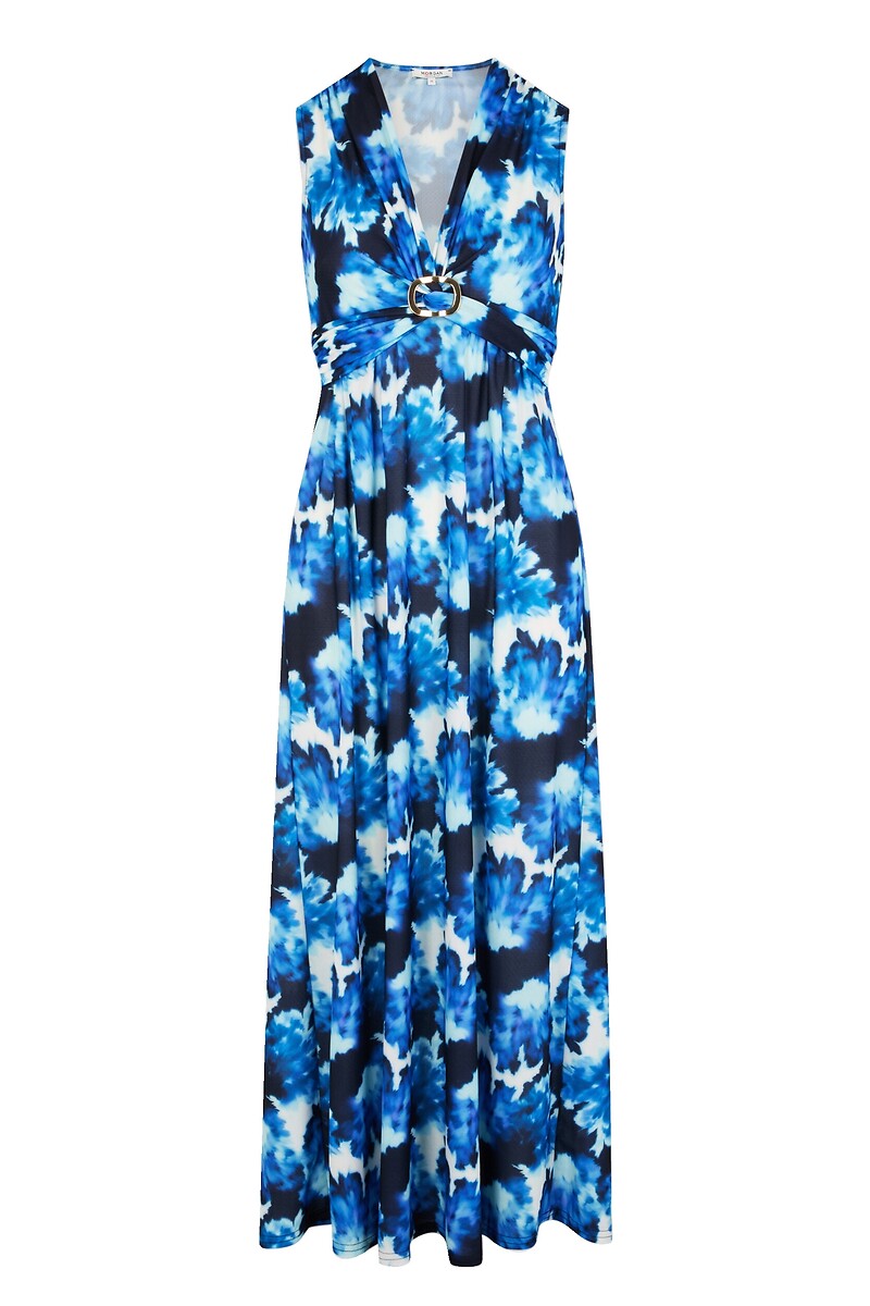 MORGAN<br>Vestido longo e reto estampado