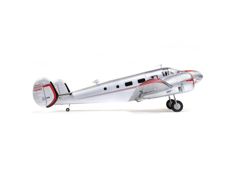 E-flite Motorflugzeug Beechcraft D18 1504 mm BNF Basic 2-Motoriger Scale Tiefdecker mit Spektrum Technik