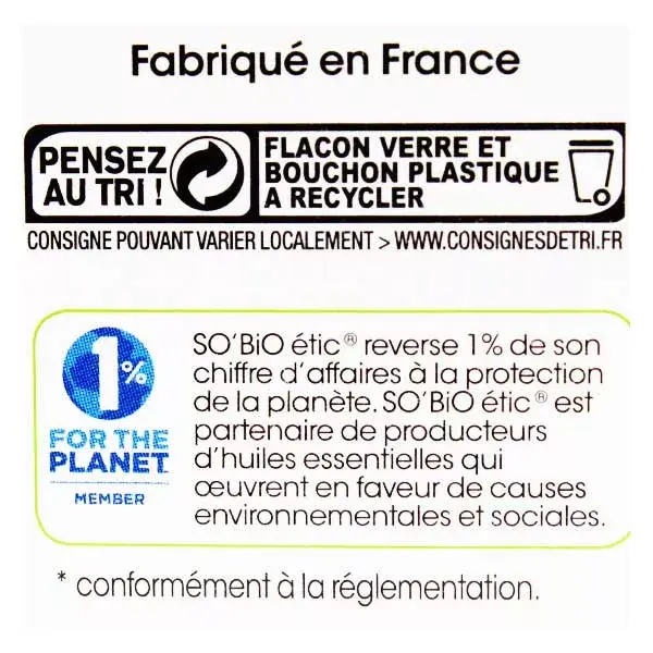 Óleo Essencial de Eucalipto Radiata Orgânico So'Bio Étic Aroma 15ml