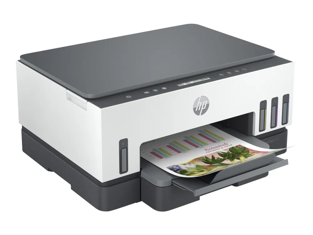 HP Smart Tank 7005 All-in-One - Multifunktionsprinter - farve - blækprinter - kan genopfyldes - Letter A (216 x 279 mm)/A4 (210 x 297 mm) (original) - A4/Legal (medie) - op til 15 spm (udskriver) - 250 ark - USB 2.0, Wi-Fi(ac), Bluetooth