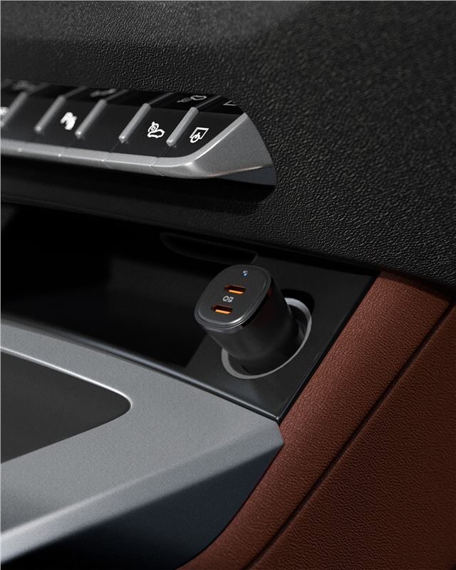 (50W) Dual USB C Essential Auto KFZ Ladegerät Schnellladegerät für Zigarettenanzünder Power Delivery (ACP08523) - Schwarz