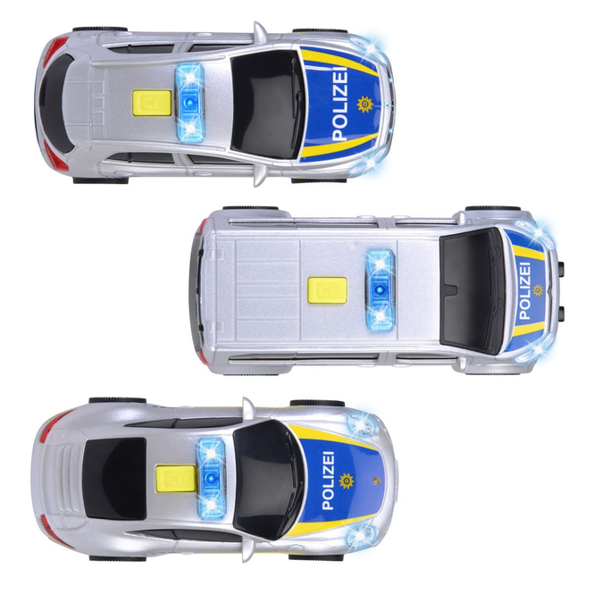Dickie - Polizei Einsatzfahrzeug - Porsche, Mercedes oder Citroën - 1 Stück